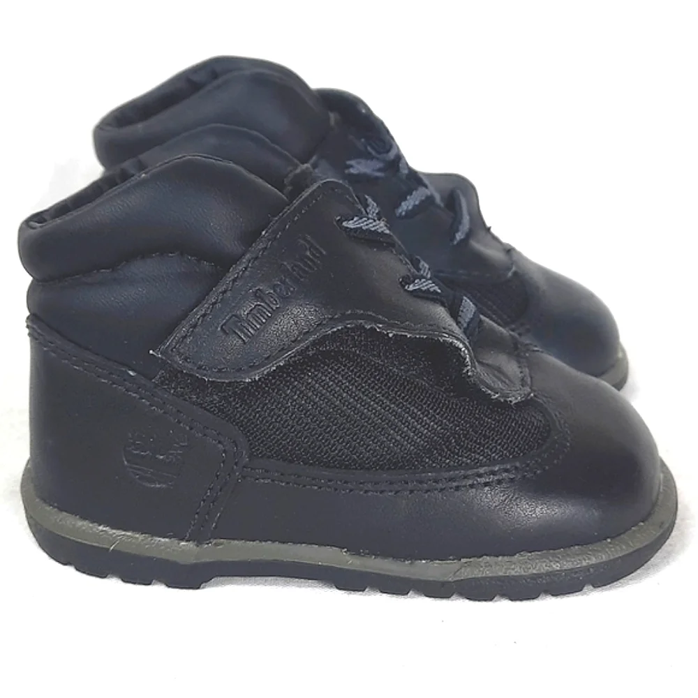 Timberland Baby Hightop Shoes Boots Sneakers Size 3 Black Leather Toddler
